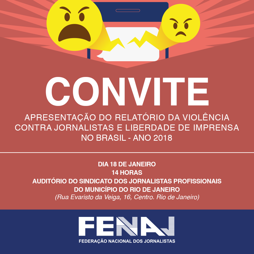 FENAJ lança, na sexta-feira, seu relatório da violência contra jornalistas