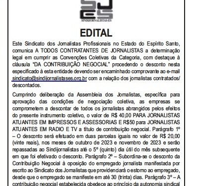 Edital de Contribuição Negocial