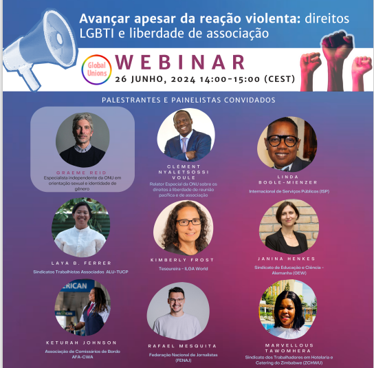 FENAJ participará de webinar sobre direitos LGBTI e liberdade de associação
