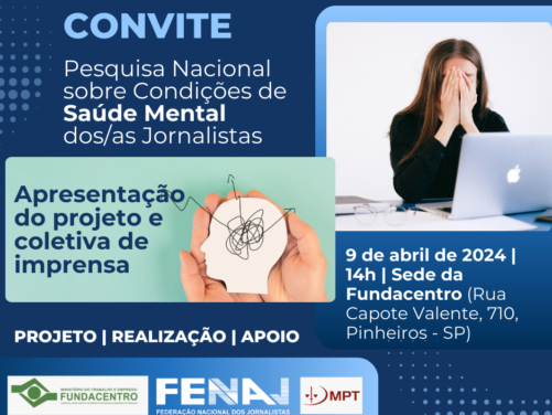 Fenaj e sindicatos lançam pesquisa sobre saúde mental do/as jornalistas