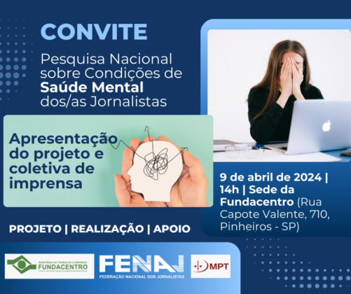 Fenaj e sindicatos lançam pesquisa sobre saúde mental do/as jornalistas