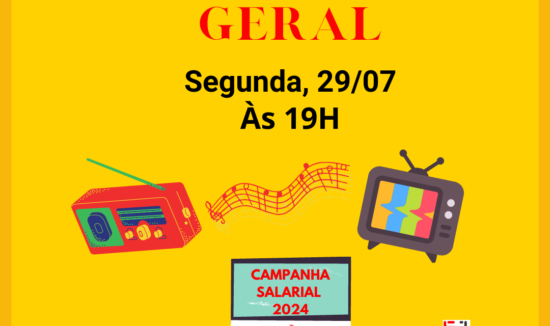 HOJE, 29/07: Jornalista, assembleia virtual logo mais