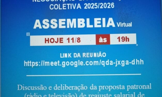 CCT-2025: Assembleia de hoje vai discutir e  votar proposta patronal de reajuste salarial